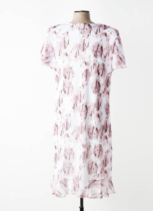 Robe mi-longue imprimé fantaisie manches courtes rose VALMODE femme