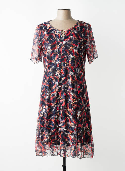 Robe mi-longue manches courtes manches courtes bleu PLURIELLES femme