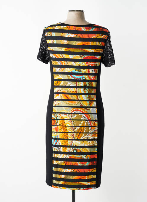 Robe mi-longue manches courtes manches courtes noir TELMAIL femme
