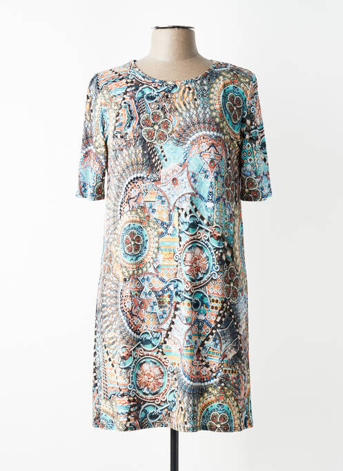 Robe courte manches courtes manches courtes bleu GEVANA femme