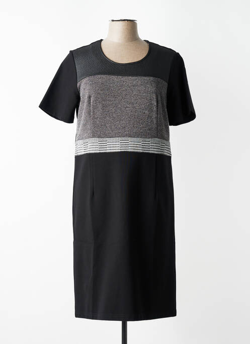 Robe mi-longue manches courtes manches courtes noir DIANE LAURY femme