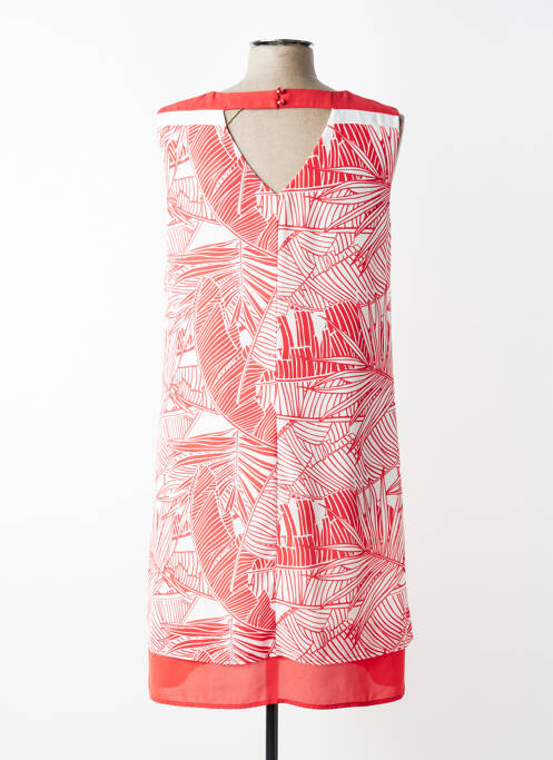 Robe mi-longue tissage crêpe sans manche rouge DIANE LAURY femme