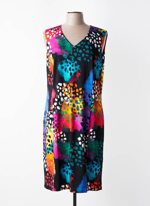 Robe mi-longue sans manche sans manche noir GEVANA femme