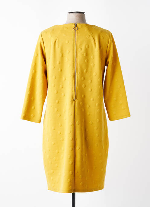Robe mi-longue manches longues manches longues jaune CONCEPT K femme