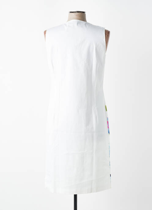 Robe mi-longue imprimé fleurs sans manche blanc JEAN DELFIN femme