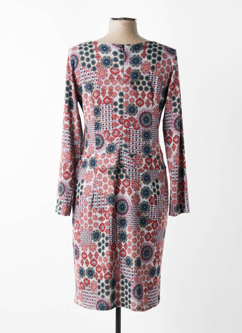 Robe mi-longue imprimé fleurs manches longues gris PLURIELLES femme