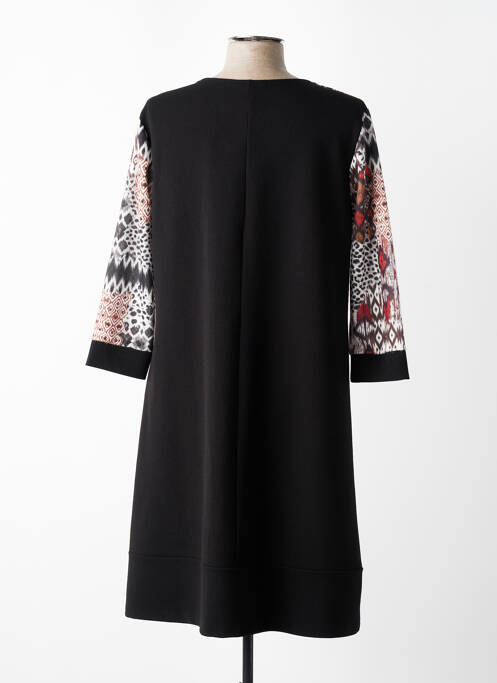 Robe mi-longue manches 3/4 manches 3/4 noir PLURIELLES femme