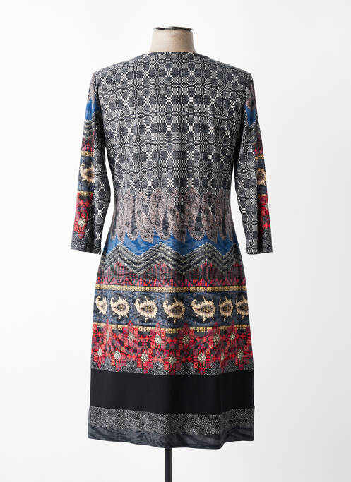 Robe mi-longue manches 3/4 manches 3/4 gris GEVANA femme
