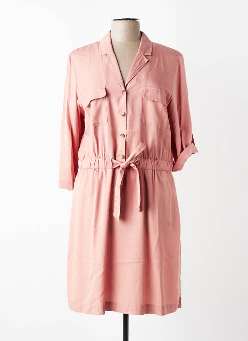 Robe mi-longue manches 3/4 manches 3/4 rose C'EST BEAU LA VIE femme