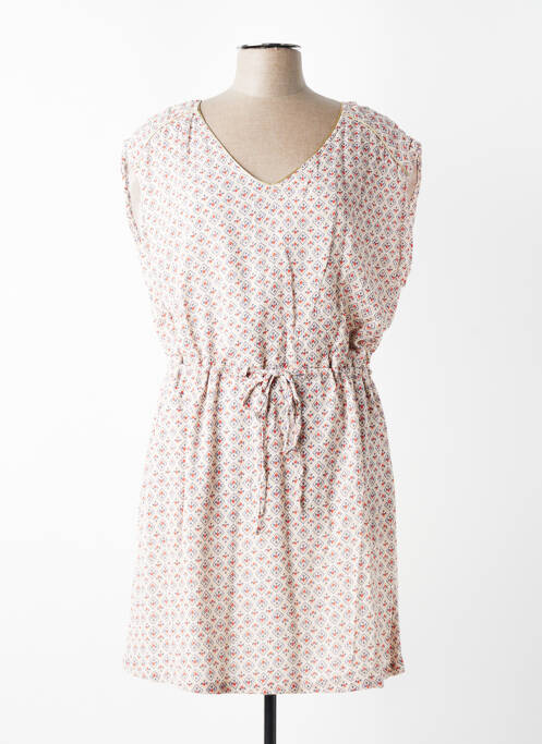 Robe courte manches courtes manches courtes beige C'EST BEAU LA VIE femme