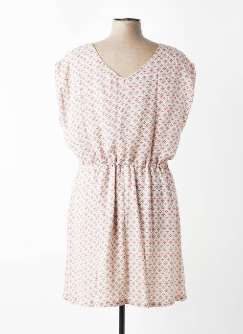 Robe courte manches courtes manches courtes beige C'EST BEAU LA VIE femme