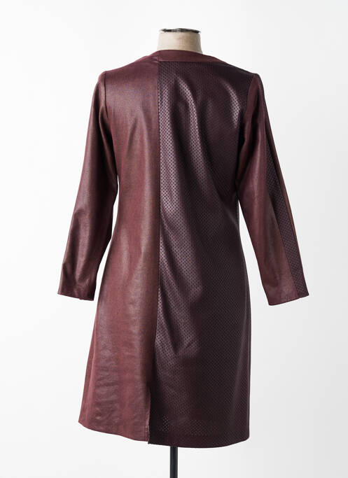 Robe mi-longue manches longues manches longues rouge FRANCE RIVOIRE femme