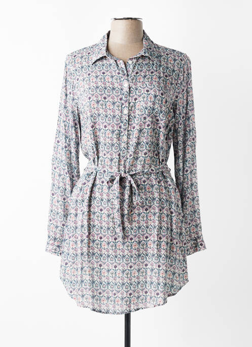 Robe courte manches longues manches longues bleu C'EST BEAU LA VIE femme
