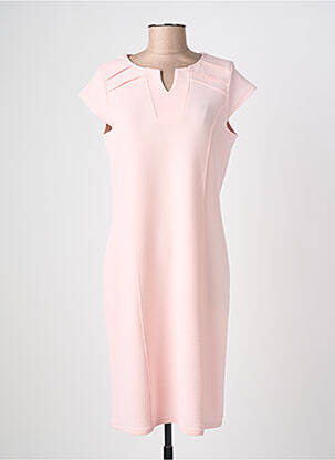 Robe mi-longue manches courtes manches courtes rose PLURIELLES femme