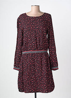 Robe mi-longue coupe fluide manches longues noir C'EST BEAU LA VIE femme