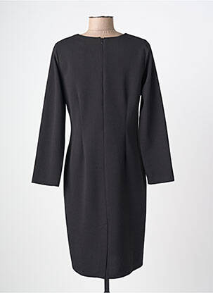 Robe mi-longue imprimé fantaisie manches longues noir PLURIELLES femme