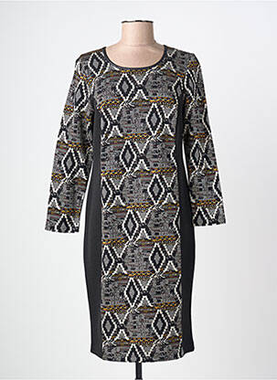 Robe mi-longue manches longues manches longues noir TELMAIL femme