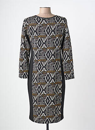 Robe mi-longue manches longues manches longues noir TELMAIL femme