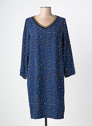 Robe mi-longue manches longues manches longues bleu TELMAIL femme