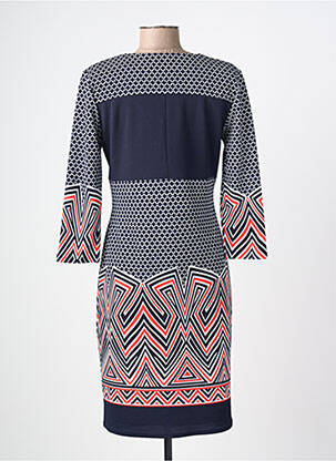 Robe mi-longue manches longues manches longues bleu GEVANA femme