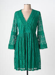 Robe mi-longue coupe fluide manches longues vert IKOONE&BIANKA femme