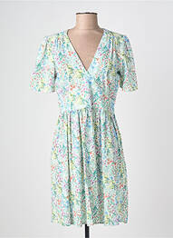 Robe mi-longue coupe fluide manches courtes vert C'EST BEAU LA VIE femme