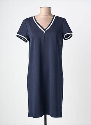 Robe mi-longue manches courtes manches courtes bleu C'EST BEAU LA VIE femme