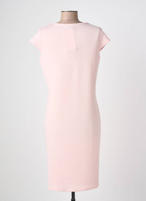 Robe mi-longue manches courtes manches courtes rose PLURIELLES femme