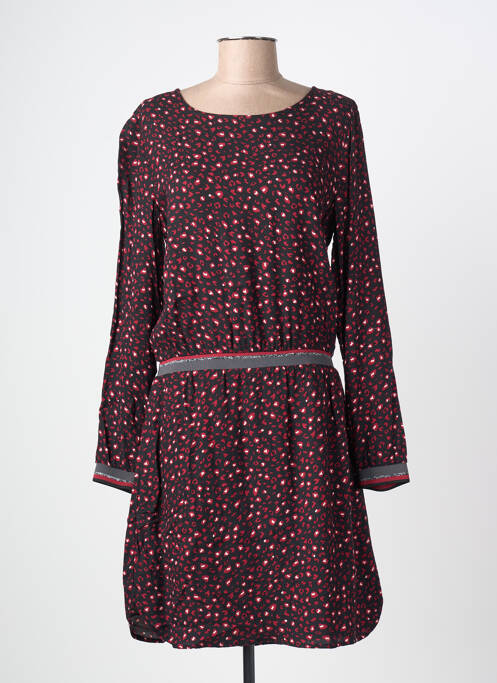 Robe mi-longue coupe fluide manches longues noir C'EST BEAU LA VIE femme