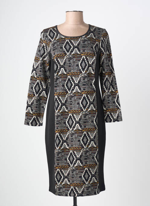 Robe mi-longue manches longues manches longues noir TELMAIL femme