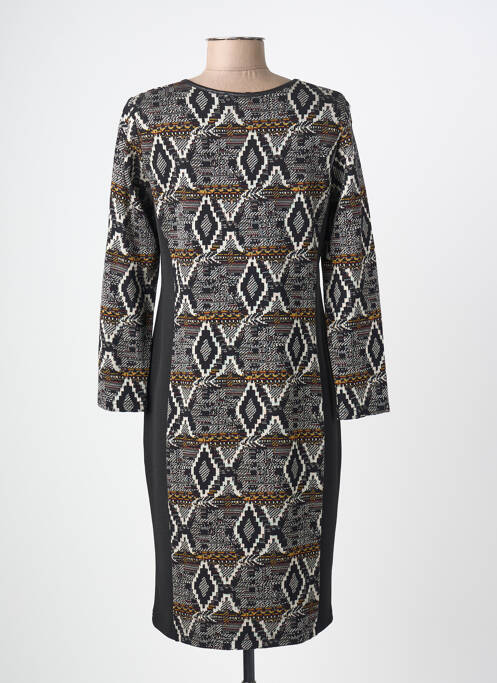 Robe mi-longue manches longues manches longues noir TELMAIL femme