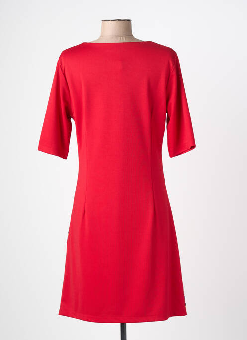 Robe mi-longue manches 3/4 manches 3/4 rouge A BELLE femme