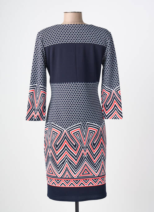 Robe mi-longue manches longues manches longues bleu GEVANA femme