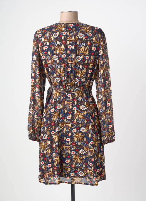Robe mi-longue coupe fluide manches longues bleu MAJOLICA femme