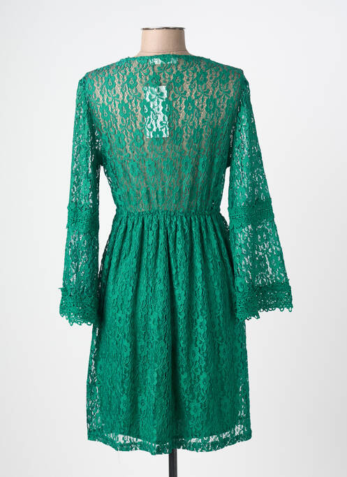 Robe mi-longue coupe fluide manches longues vert IKOONE&BIANKA femme