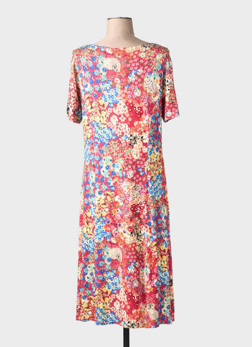 Robe mi-longue coupe fluide manches courtes rose GRIFFON femme