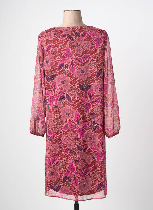 Robe mi-longue manches longues manches longues rose GRIFFON femme