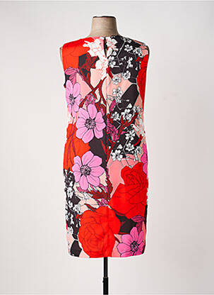 Robe mi-longue imprimé fleurs sans manche rouge TELMAIL femme