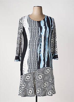 Robe mi-longue manches 3/4 manches 3/4 bleu GEVANA femme