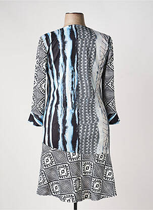 Robe mi-longue manches 3/4 manches 3/4 bleu GEVANA femme