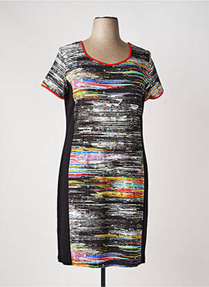 Robe mi-longue manches courtes manches courtes noir TELMAIL femme
