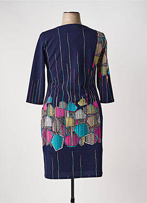 Robe mi-longue manches 3/4 manches 3/4 bleu GEVANA femme