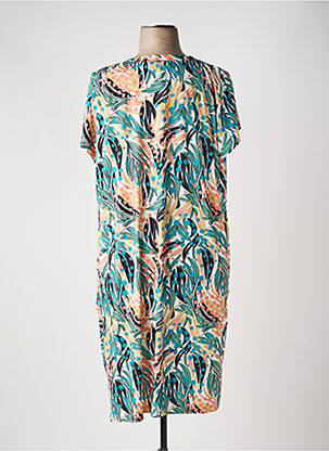Robe mi-longue manches courtes manches courtes vert FRANCE RIVOIRE femme