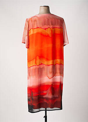 Robe mi-longue coupe fluide manches courtes orange JEAN DELFIN femme