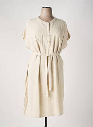 Robe mi-longue manches courtes manches courtes beige TELMAIL femme