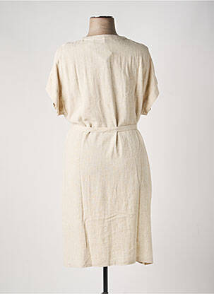 Robe mi-longue manches courtes manches courtes beige TELMAIL femme
