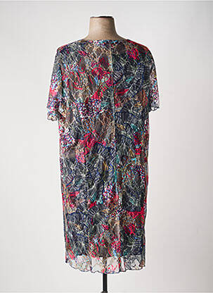 Robe mi-longue coupe fluide manches courtes noir GEVANA femme