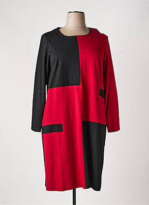 Robe mi-longue manches longues manches longues rouge FRANCE RIVOIRE femme