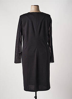 Robe mi-longue manches longues manches longues noir GEVANA femme