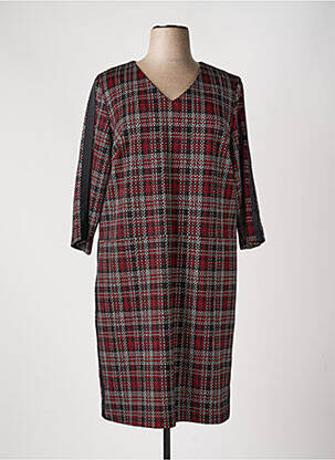 Robe mi-longue manches 3/4 manches 3/4 rouge DIANE LAURY femme